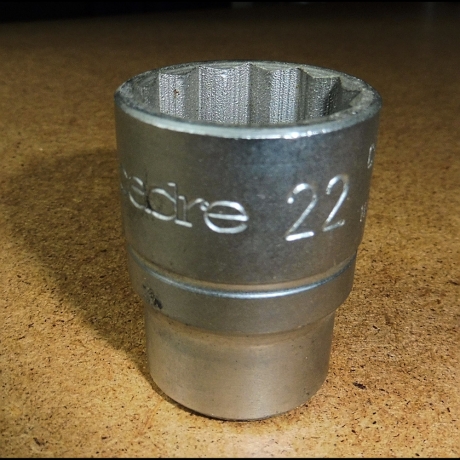 Vielzahn Nuß SW 22 mm 1/2 Zoll Chrom-Vanadium