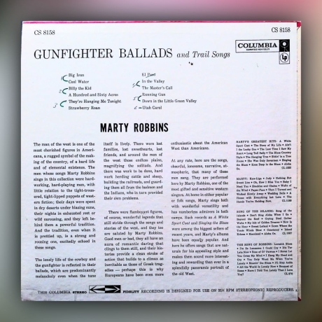 Marty Robbins - Gunfighter Ballads And Trail Songs - Vinyl