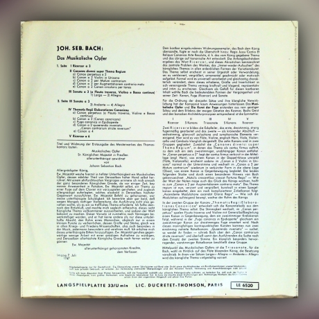 Johann Sebastian Bach - Das musikalische Opfer - Sextett: Alma Musica - Vinyl