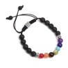 Damen Perlenarmband Chakra mit Lavasteinen, Größe verstellbar