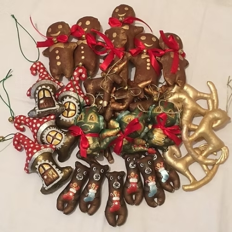 Sort. Anhänger-Deko aus Stoff, Handarbeit, 10,5-15 cm, neu