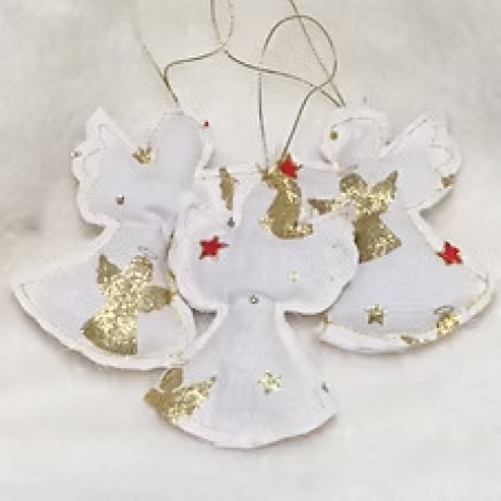 Christbaum-Anhänger Stoff, Weihnachtsengel, 12 cm