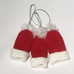 Christbaum-Anhänger Weihnachtsmütze, rot, 9 cm, neu