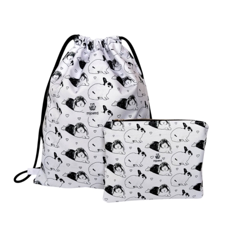 Bezauberndes Hasen-Set – Turnbeutel und Kosmetiktasche