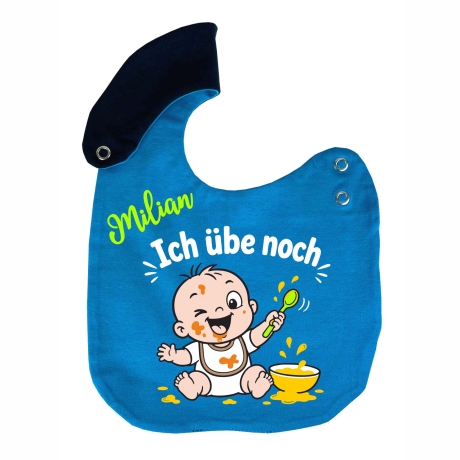 Lätzchen Multicolor ICH ÜBE NOCH personalisiert mit NAMEN 