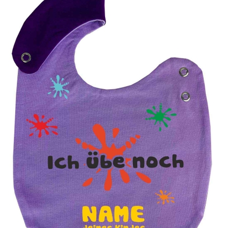 Lätzchen Multicolor ICH ÜBE NOCH personalisiert mit NAMEN 