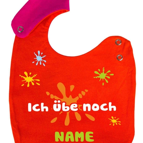 Lätzchen Multicolor ICH ÜBE NOCH personalisiert mit NAMEN 