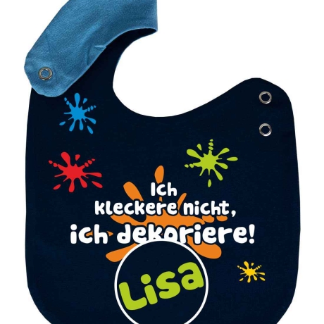 Lätzchen Multicolor ICH KLECKERE NICHT personalisiert mit NAMEN 