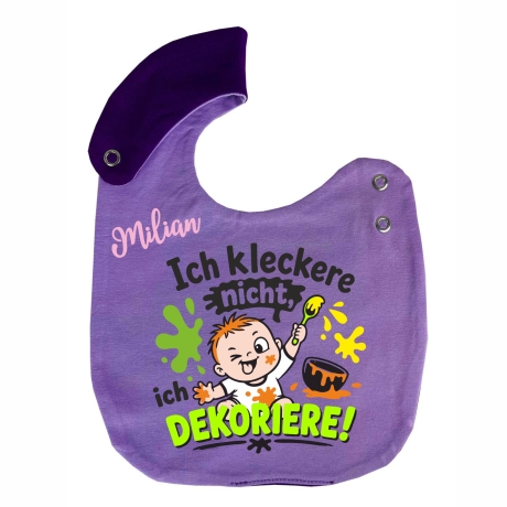 Lätzchen Multicolor ICH KLECKERE NICHT personalisiert mit NAMEN 