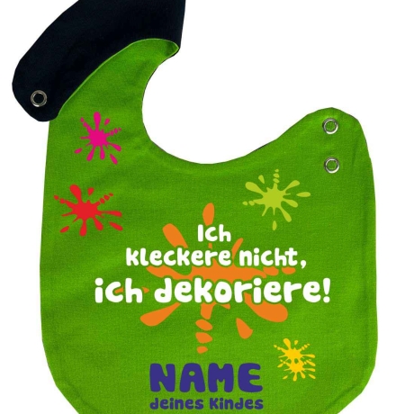 Lätzchen Multicolor ICH KLECKERE NICHT personalisiert mit NAMEN 