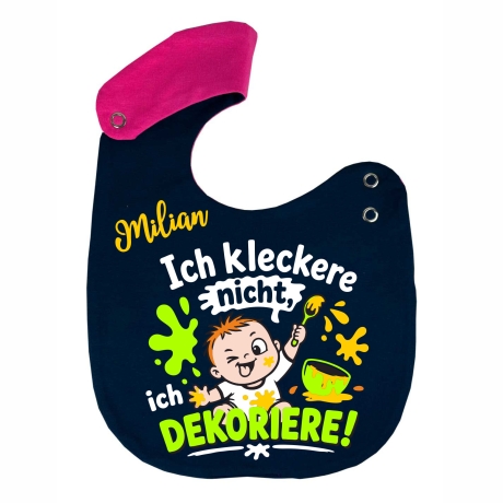 Lätzchen Multicolor ICH KLECKERE NICHT personalisiert mit NAMEN 