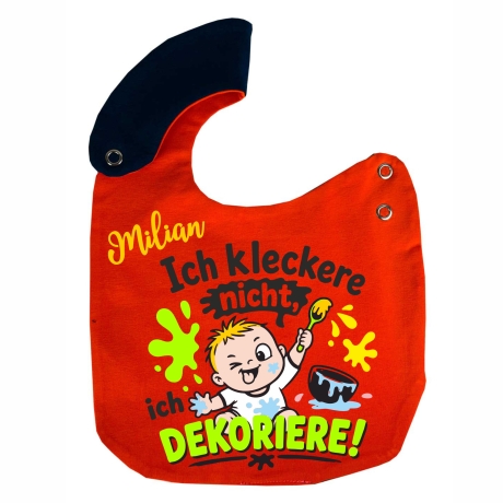 Lätzchen Multicolor ICH KLECKERE NICHT personalisiert mit NAMEN 