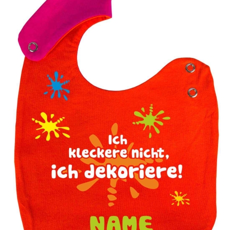 Lätzchen Multicolor ICH KLECKERE NICHT personalisiert mit NAMEN 