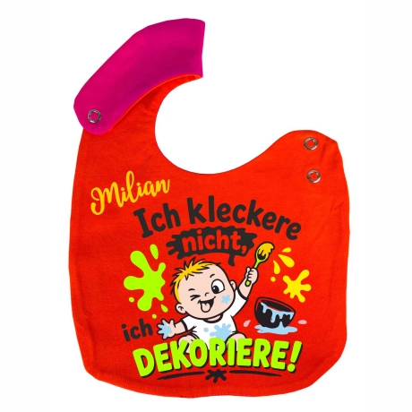 Lätzchen Multicolor ICH KLECKERE NICHT personalisiert mit NAMEN 