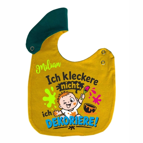 Lätzchen Multicolor ICH KLECKERE NICHT personalisiert mit NAMEN 