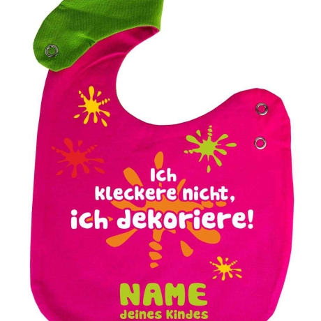 Lätzchen Multicolor ICH KLECKERE NICHT personalisiert mit NAMEN 