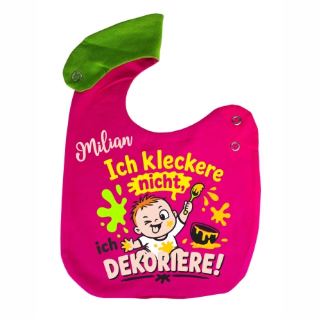 Lätzchen Multicolor ICH KLECKERE NICHT personalisiert mit NAMEN 