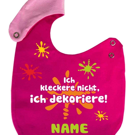 Lätzchen Multicolor ICH KLECKERE NICHT personalisiert mit NAMEN 
