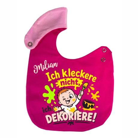 Lätzchen Multicolor ICH KLECKERE NICHT personalisiert mit NAMEN 