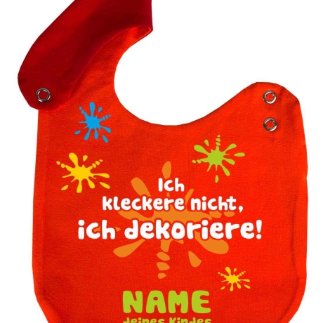 Lätzchen Multicolor ICH KLECKERE NICHT personalisiert mit NAMEN 