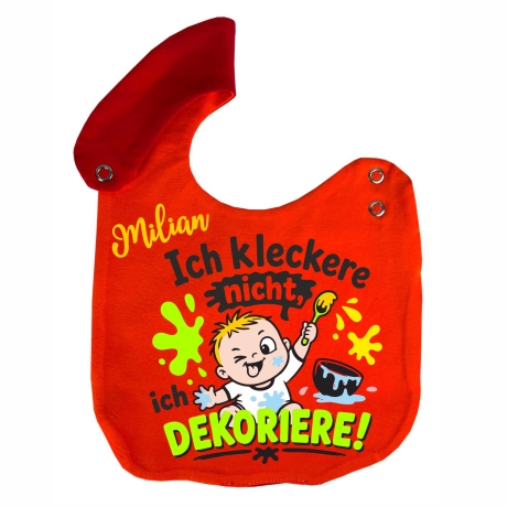 Lätzchen Multicolor ICH KLECKERE NICHT personalisiert mit NAMEN 