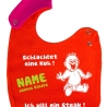 Lätzchen Multicolor ICH WILL EIN STEAK personalisiert mit NAMEN 
