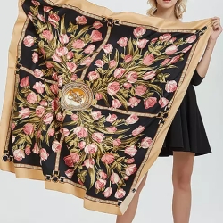 Damen Designer-Schal/Multifunktionstuch/Seide, Rosen, neu Damen Designer-Schal/Multifunktionstuch/Seide, Rosen, neu