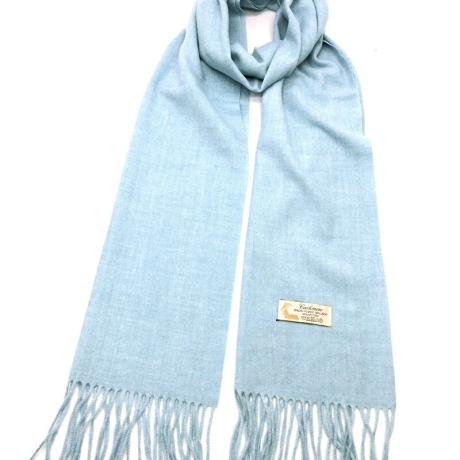 Damen-/Herren-Kaschmir-Schal, 186x34 cm, himmelblau