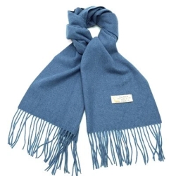 Damen-/Herren-Kaschmir-Schal, 186x34 cm, jeansblau