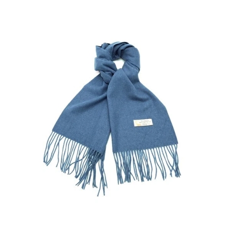 Damen-/Herren-Kaschmir-Schal, 186x34 cm, jeansblau