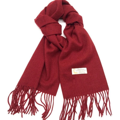 Damen-/Herren-Kaschmir-Schal, 186x34 cm, bordeaux-farben