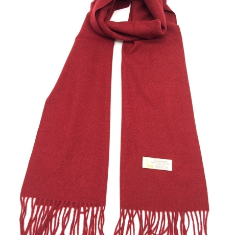 Damen-/Herren-Kaschmir-Schal, 186x34 cm, bordeaux-farben