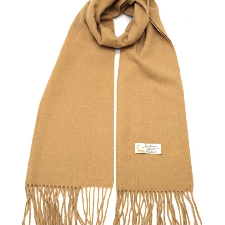 Damen-/Herren-Kaschmir-Schal, 186x34 cm, camel-farben