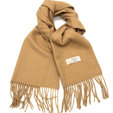 Damen-/Herren-Kaschmir-Schal, 186x34 cm, camel-farben