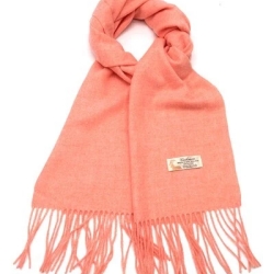 Damen-/Herren-Kaschmir-Schal, 186x34 cm, Koralle