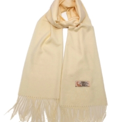 Damen-/Herren-Kaschmir-Schal, 186 x 34 cm, ecru