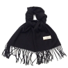 Damen-/Herren-Kaschmir-Schal, 186 x 34 cm, schwarz
