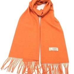 Damen-/Herren-Kaschmir-Schal, 186 x 34 cm, orange