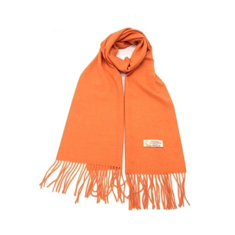 Damen-/Herren-Kaschmir-Schal, 186 x 34 cm, orange