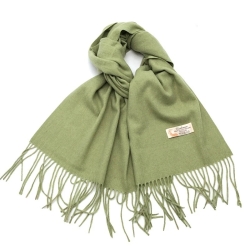 Damen-/Herren-Kaschmir-Schal, 186 x 34 cm, apfelgrün