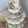 Windeltorte Fuchs - neutral in grün und weiß zur Geburt/Babyparty