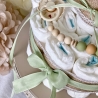 Windeltorte Fuchs - neutral in grün und weiß zur Geburt/Babyparty