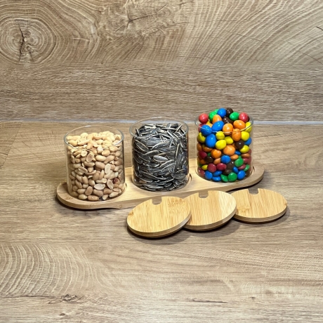 Set Mini Snack Sofa Tablet / Gewürzgläser mit Löffe 3er 