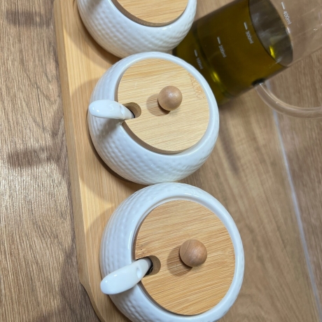 Behälter Keramik mit Löffel Keramik 3er Set Gewürzt Behälter