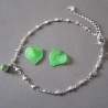 personalisierte Fußkette aus Herzchen mit Monatsstein Anhänger 