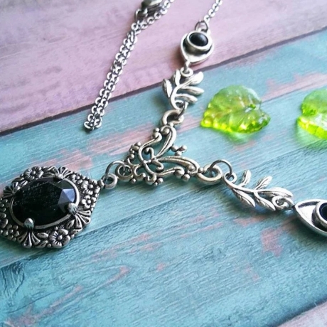 Collier florale Halskette, viktorianischer Halsschmuck 