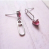 asymmetrische Ohrringe aus 925er Sterling Silber und Zirkonia