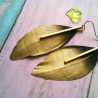 Federohrringe in Gold - Schwarz 
