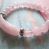 Rosenquarz Armband, Perlen Armband, elastisch