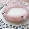 Rosenquarz Armband, Perlen Armband, elastisch